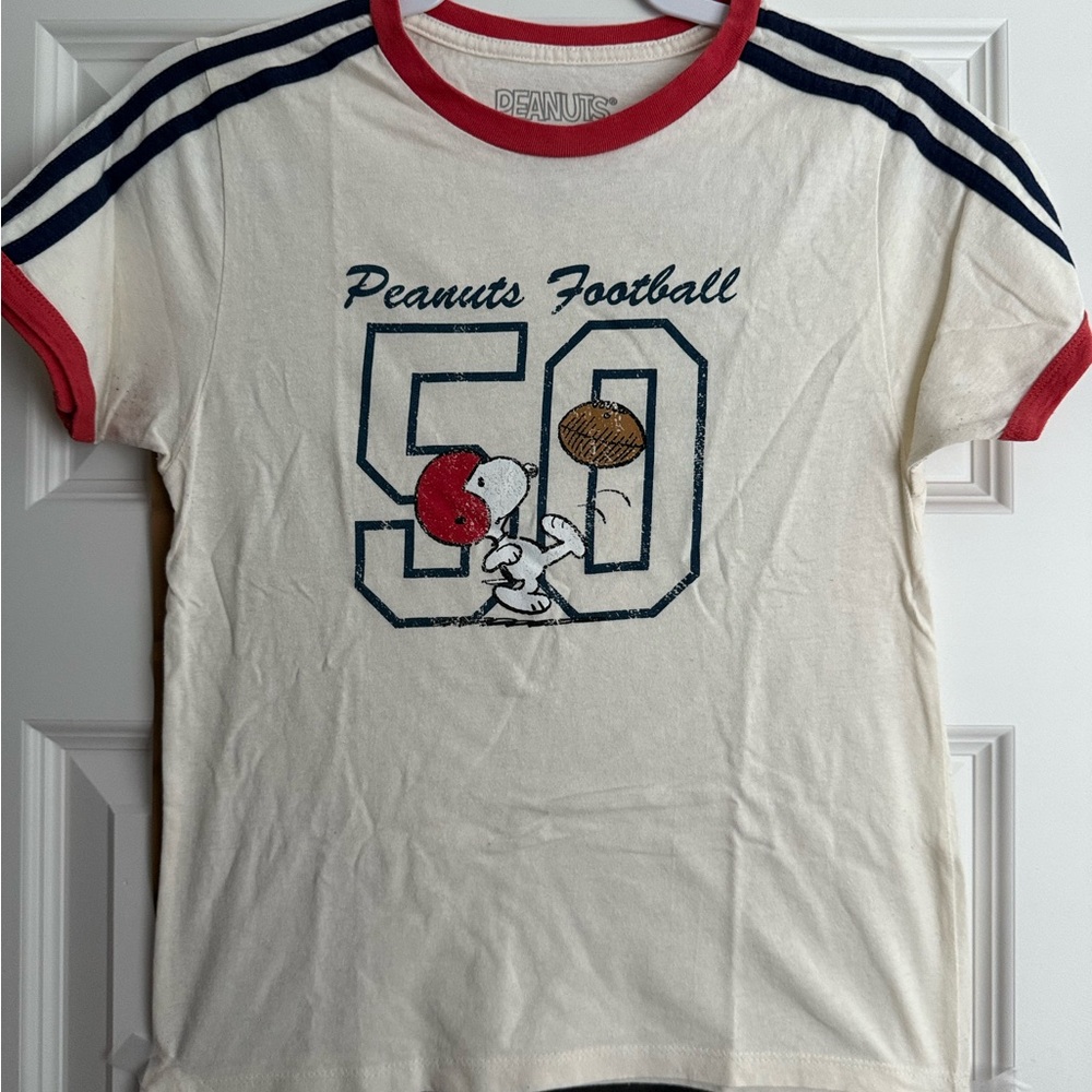 Peanuts Cream and Red Ringer Tee
